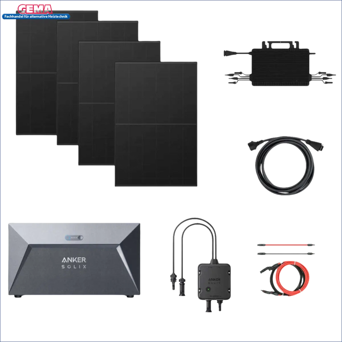 Solar-Panel-Kit für 1780Wp Balkonkraftwerk mit 1,6kW Speicher