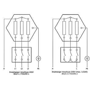Elektrische Schaltpläne für Heizstab Heizpatrone 7,5 kW AG 1 ½“ Notheizung