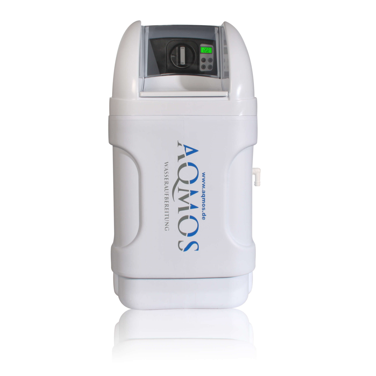 Weiße freistehende Wasserenthärtungsanlage Aqmos BM-32 mit Digitalanzeige, montageanleitung bm32 vorhanden