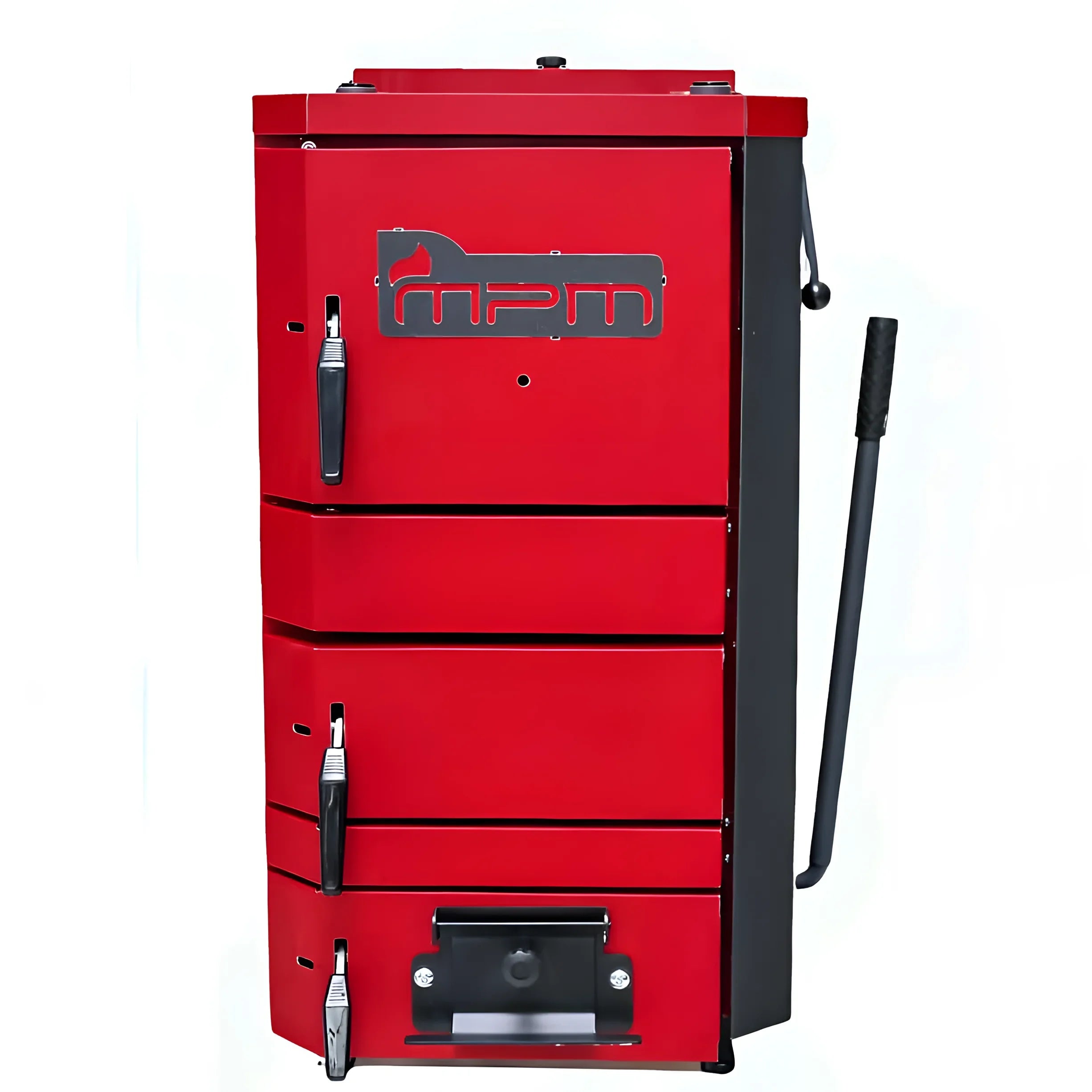 Roter Festbrennstoffkessel MPM Wood Plus 26 kW Holzvergaserkessel für effiziente Heizung