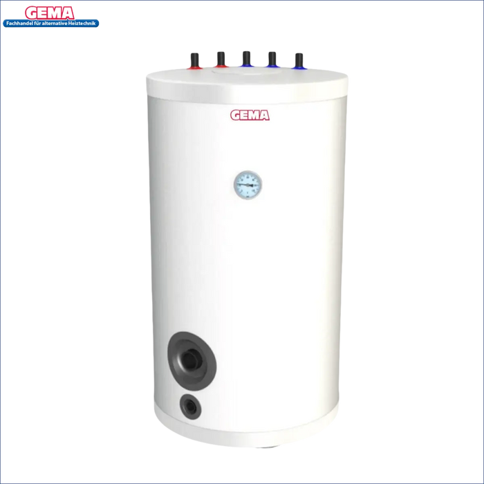 Weißer zylindrischer Warmwasserspeicher 120 Liter für Trinkwasser und Brauchwasser