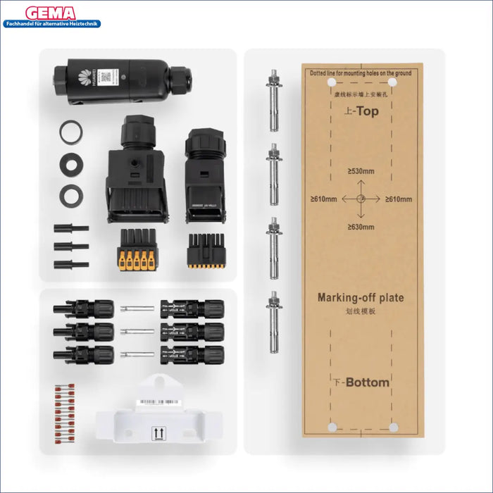 PV Komplettpaket Huawei 15KW Schrägdachmontage Trina 435 Vertex S+ Black Frame Module - GEMA Shop