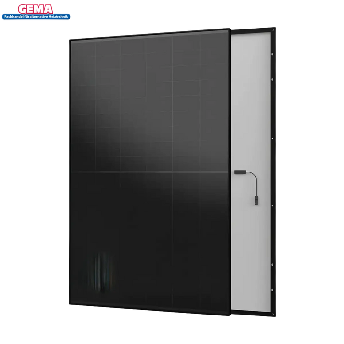Schwarzes Solar-Panel für 1780Wp Balkonkraftwerk plus 1,6kW Speicher