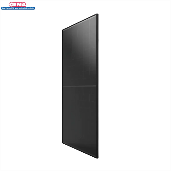 Schwarzes rechteckiges Solarmodul des Balkonkraftwerks mit 1780Wp und 1,6kW Speicher