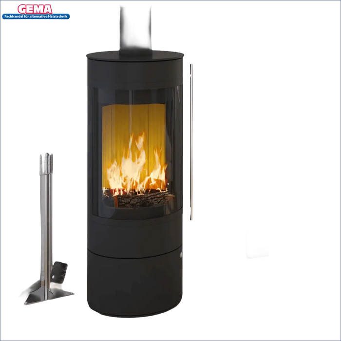 Brennender Holzofen 5 kW Kaminofen Pular Compact von Olsberg in Betrieb