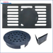 Schwarze Metallablaufabdeckung für Thermoflux Pelling 50/185 mit Pufferspeicher