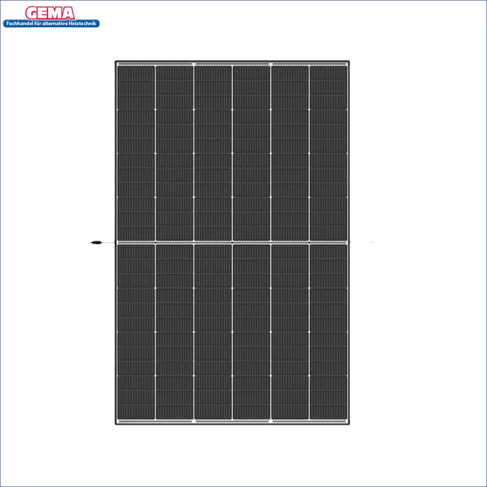 Rechteckiges Solar-Panel aus der 6 kWp PV-Anlage mit 14 Trina 440Wp Glas-Glas Gehäuse