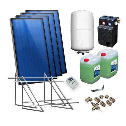 Solarpaket Flachkollektoren AMX 2.0 von Sunex 8.12 m² Flachdach - GEMA Shop