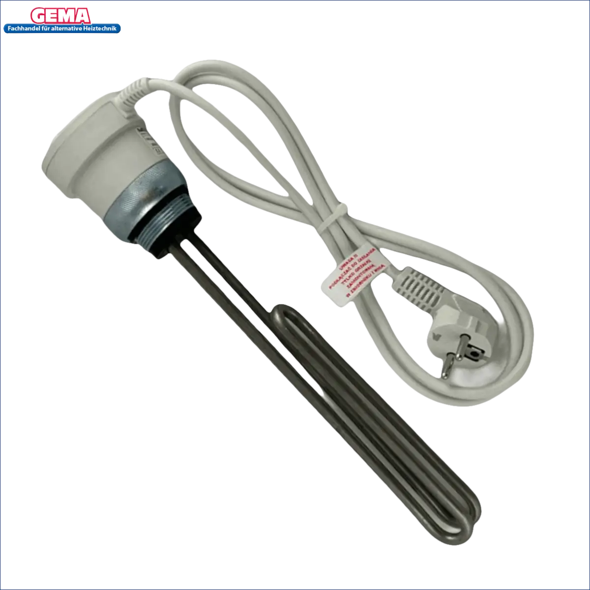 Immersionsheizer mit Stromkabel und Stecker für Warmwasser mit Photovoltaik Heizstab