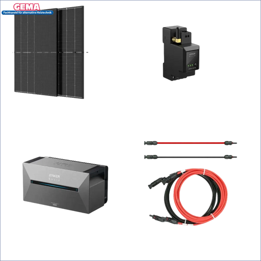 🖤 Balkonkraftwerk mit 2x430Wp Solarmodulen, ⚡️ Wechselrichter und 🤝 Kabelset für nachhaltige Energie.