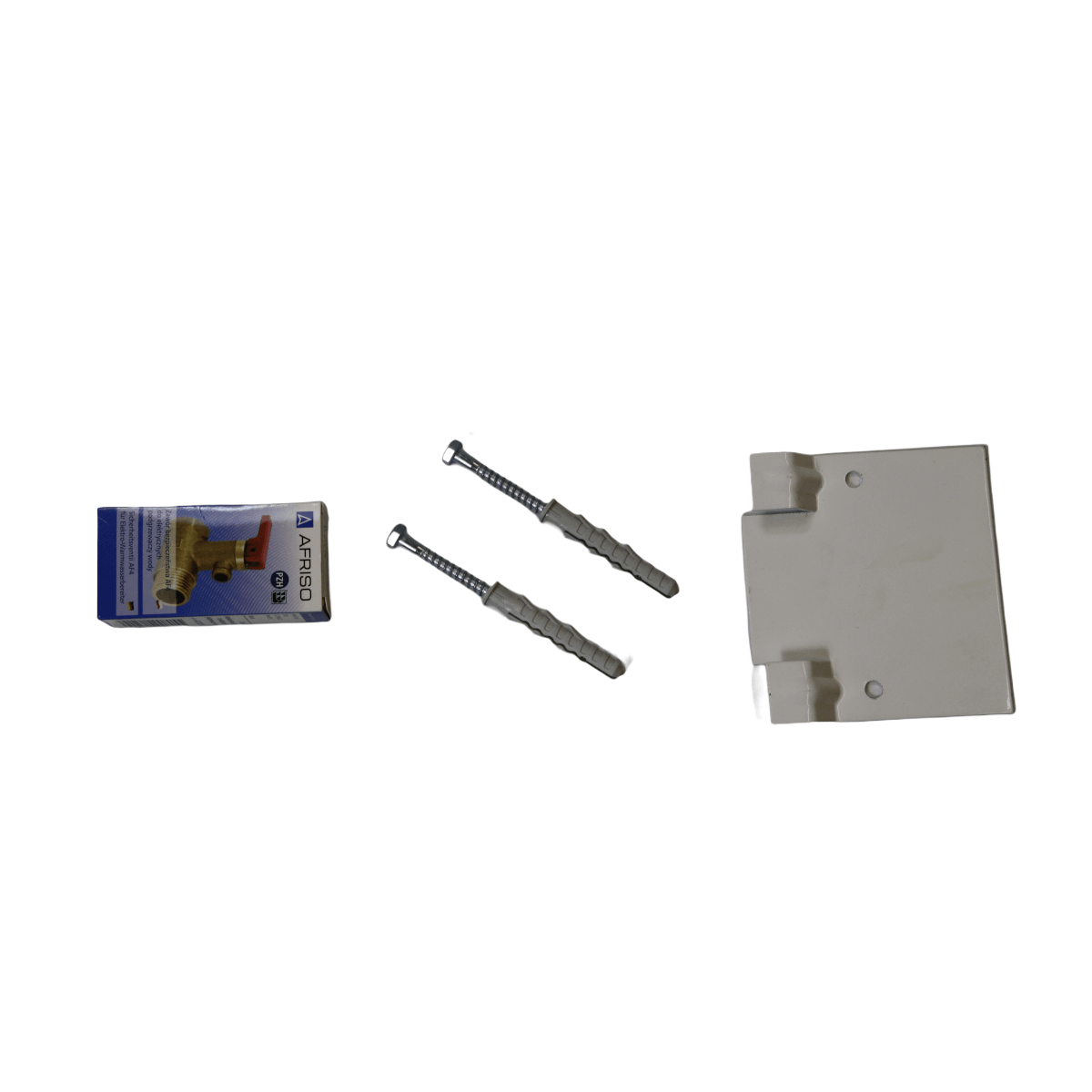 Montageset mit Schrauben, Dübel und Befestigungsplatte für einfache Installation von Geräten