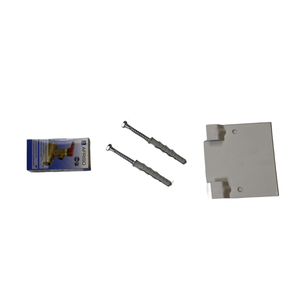 Montageset mit Schrauben, Dübel und Befestigungsplatte für einfache Installation von Geräten