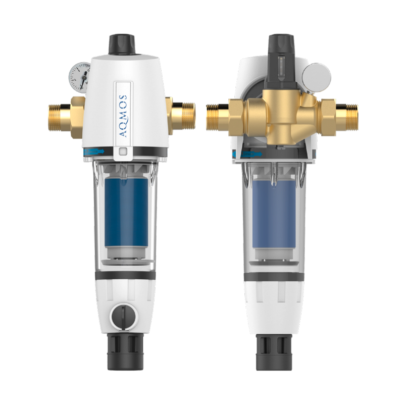 Vízlágyító berendezés AQMOS R2D2-72 Black Edition szett visszaöblítő szűrővel, csatlakozókészlettel és szerelőblokkal