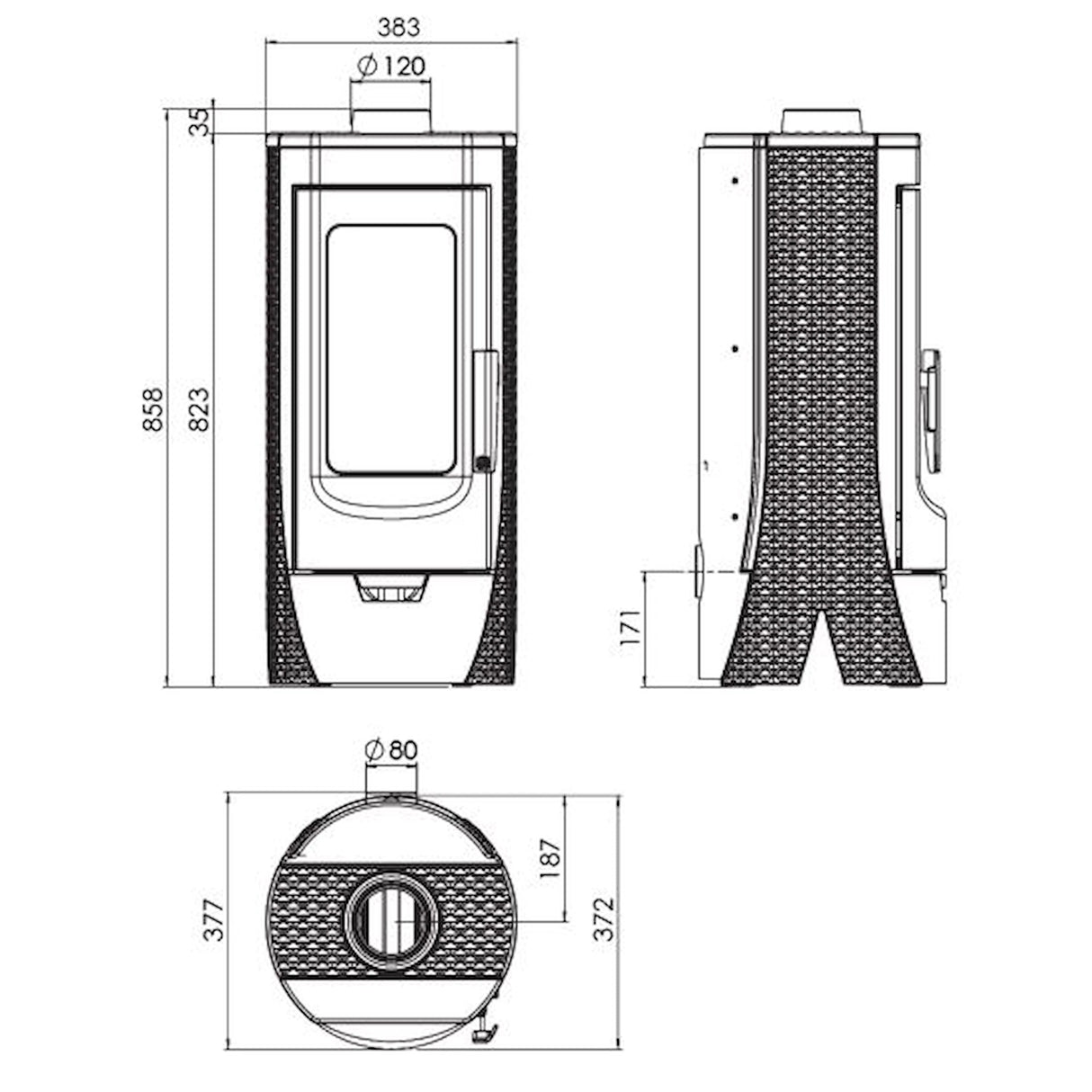 Semineu din fonta de designer Plamen Tara – independent de aerul din incapere