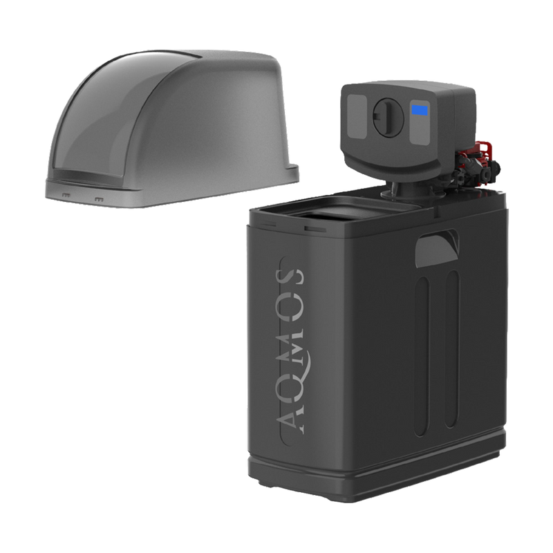 Vízlágyító berendezés AQMOS R2D2-72 Black Edition szett visszaöblítő szűrővel, csatlakozókészlettel és szerelőblokkal