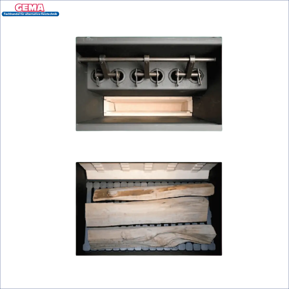 Innenansicht des Holzvergaser ROJEK PK BIO 20 kW Toploader Festbrennstoffs