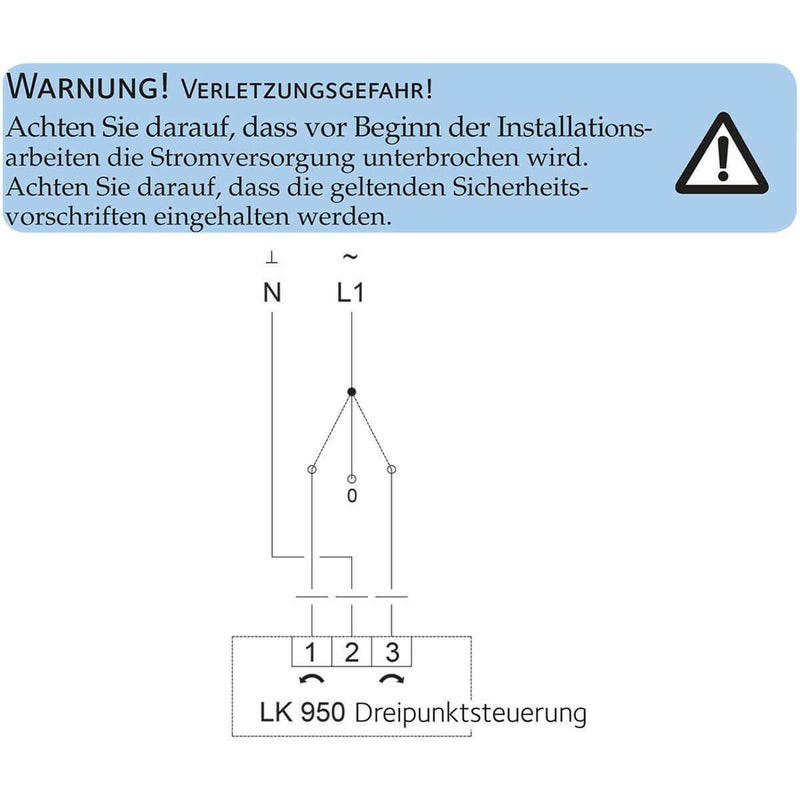 LK 950 Stellmotor 230 Volt Mischerantrieb mit 3 - Punkt SPDT - GEMA Shop