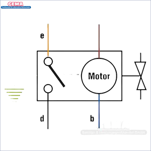 Elektrischer Motor-Schaltplan für ORKLI 3-Wegeventil 1 mit Endlagen-Mikro-Schalter