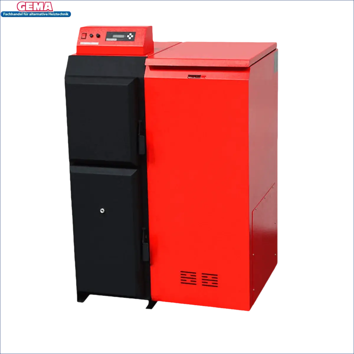 Red und schwarze Heizungsanlage Pelletekessel Thermoflux Pelling 35 ECO, Komplettpaket Thermoflux Pelling
