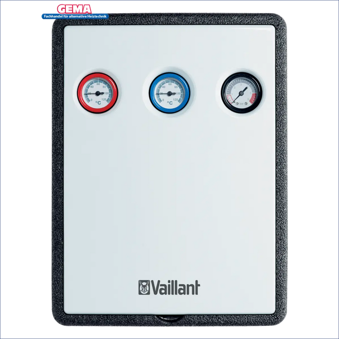 Vaillant temperatur- und druckmessgerät mit 2 Manometern 🔴🔵 zur effizienten Überwachung von Solaranlagen.